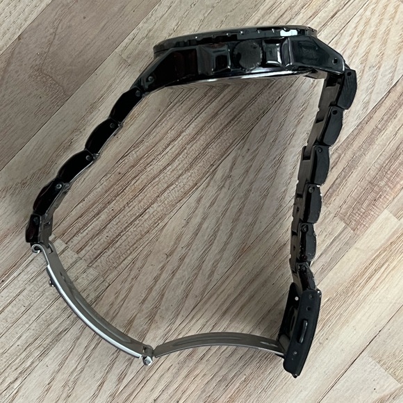 Claiborne Men’s Watch Black Dial Black Bracelet Date Window Stainless Hands - Picture 6 of 11